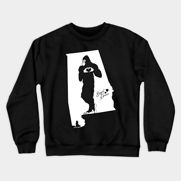 Alabama Bigfoot Crewneck Sweatshirt by Tesszero